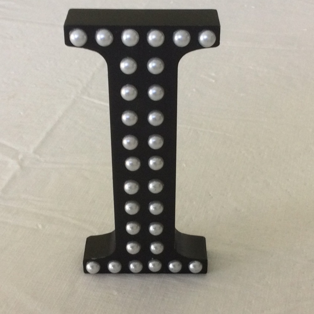 Ashland Black and Pearl Decorative Accent Letter